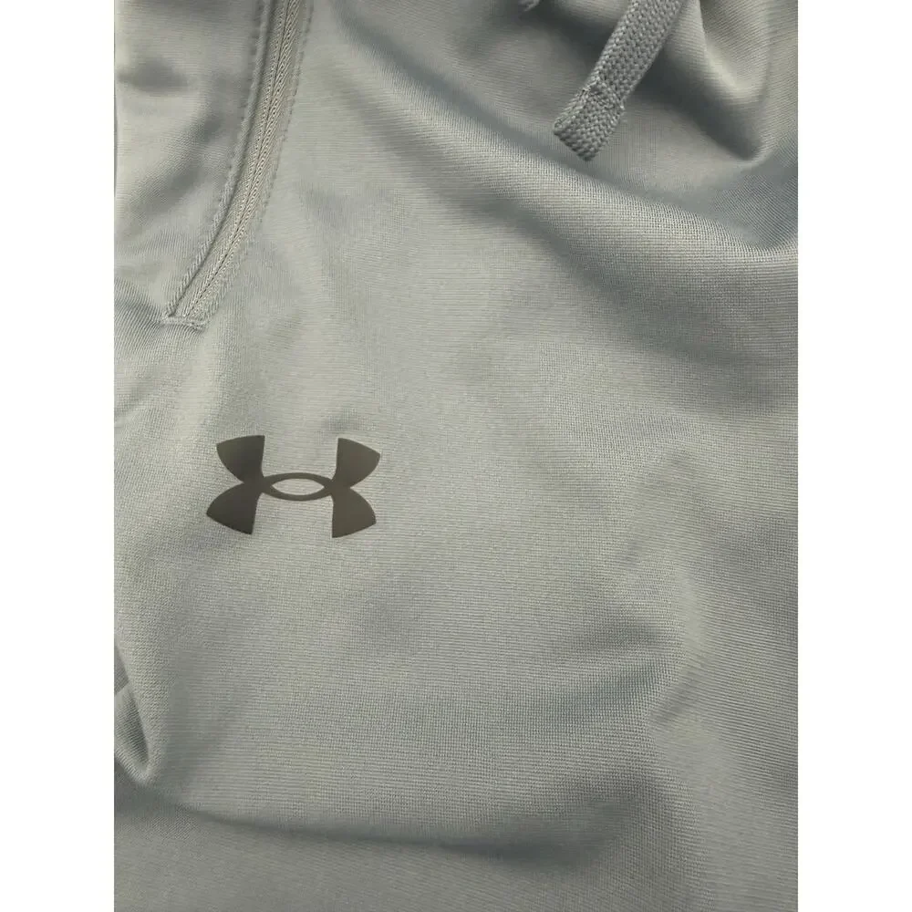 Under Armour Pants Youth Large 14-16 Gray Fleece Joggers Zip Pockets Ankle Cuff